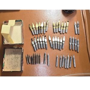 Vintage Calligraphy Dip Pen Nib Lot Esterbrook Gillott Palmer Method Speedball